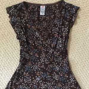 Brown Floral Top